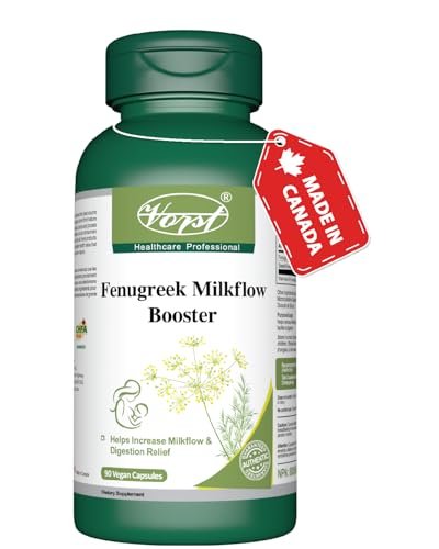 VORST Fenugreek Milkflow Booster 1000mg (500mg Per Capsule) 90 Vegan Capsules | Lactation Supplement for Increased Breast Milk Supply Suitable To Use As Breastfeeding Vitamins | Includes 6mg Sweet Fennel Extract | Powder Pills | 1 Bottle