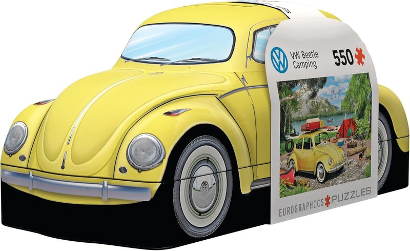 VW Beetle Camping Shaped Tin 550 pc