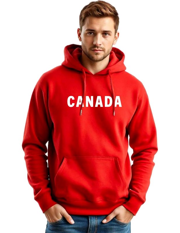 Mens Canada Fleece Hooded Sweatshirt, Custom Handmade Canada Hoodie Sweatshirt CDA (XL, Hoodie, Red) XL Hoodie Red