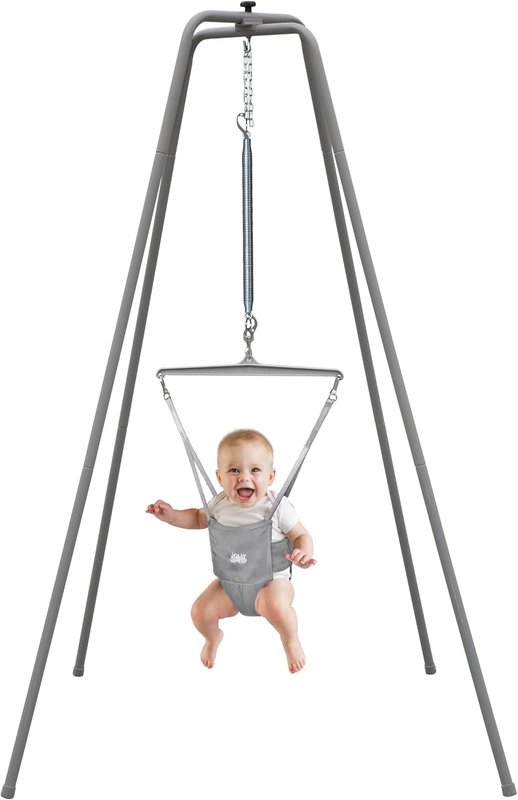 Jolly Jumper *ELITE* - The Original Jolly Jumper with Super Stand and Premium Spring. Trusted by Parents and Loved by Babies for Over 75 Years. Grey Saddle