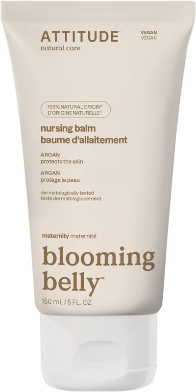 ATTITUDE Pregnancy Nursing Balm, Made in Canada, Dermatologically Tested, Vegan Maternity Products, Argan, 150 mL