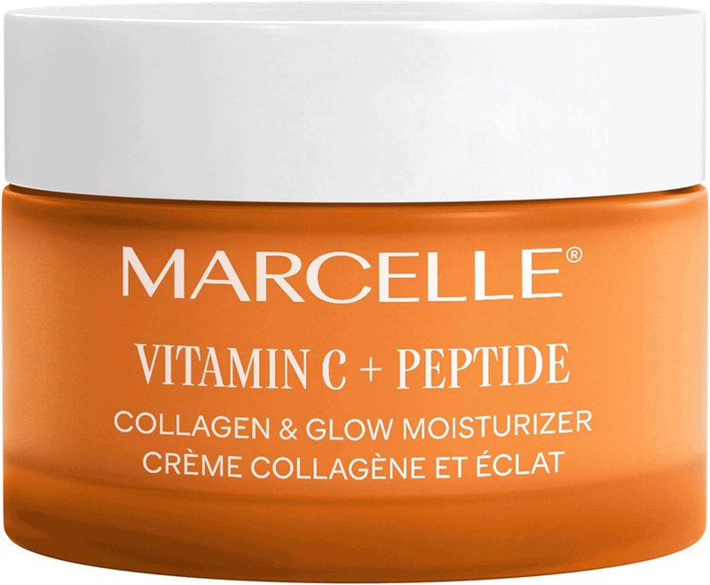 Marcelle Vitamin C + Peptide Collagen & Glow Moisturizer, Day & Night Cream, Brightening & Smoothing, Vegan, Cruelty-Free, Hypoallergenic, Non-Comedogenic, Paraben-Free, Fragrance-Free, 50 mL