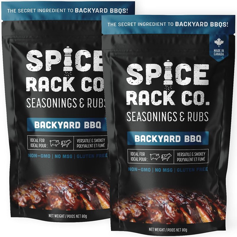 Rib Rub Seasoning And Bbq Rub - Spice Rack Co Pork Rib Spice Blend, Bbq Seasoning Dry Rubs, No MSG, Non-GMO, Gluten-Free Barbecue Rubs And Spices For Smoking, Grilling, Frying, Roasting (2 Pack)