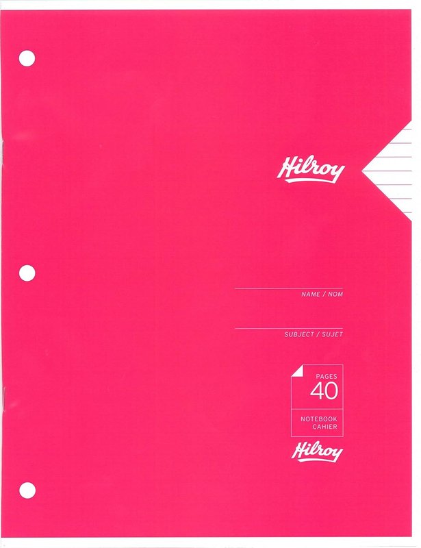 Hilroy Project Notebook, 40 Ruled Pages, 10-7/8 X 8-3/8-Inch, Assorted Colour Covers (12012)