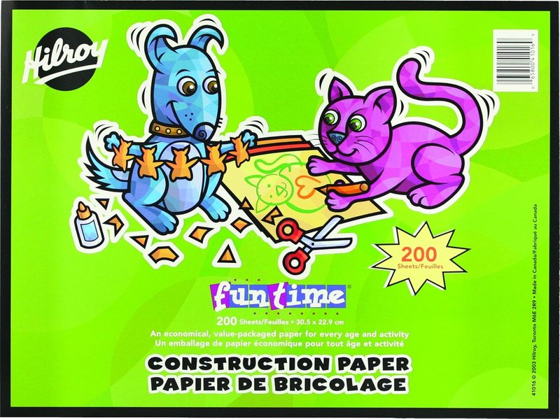 Hilroy Funtime Construction Paper, 12 X 9 Inches, 200 Count (41016)