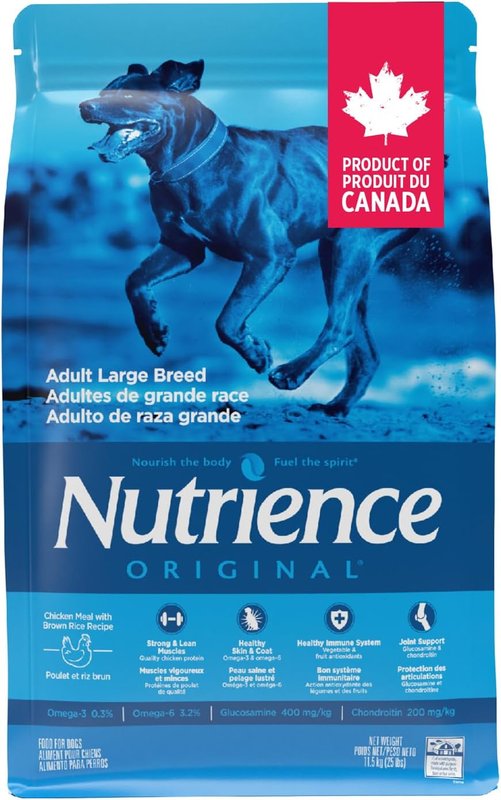 Nutrience Original Adult Dog Food Large Breed, 11.5 kg (25 lbs), Chicken Meal with Brown Rice Recipe, Dry Dog Food, Balanced Nutrition, Nourriture Pour Chien, Manger Pour Chien