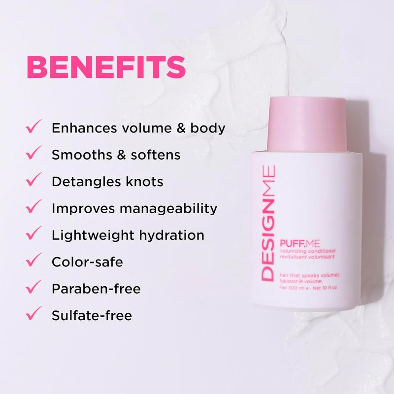 DESIGNME PUFF.ME Volumizing Conditioner | Paraben & Sulfate-Free Hydrating Conditioner | Colour-safe Conditioner for Volume Boost 300 ml (Pack of 1)