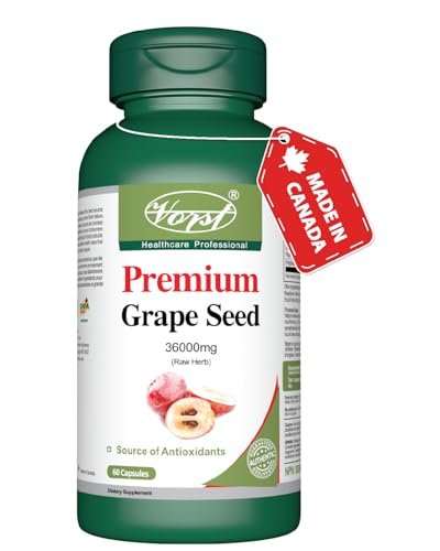 VORST Premium Grape Seed Extract 300mg With 120:1 Extract Ratio (36000mg Raw Extract Equivalent) 60 Capsules | Supplement for Fighting High Blood Pressure and Cholesterol | Includes 255mg Polyphenols | Powder Pills | 1 Bottle