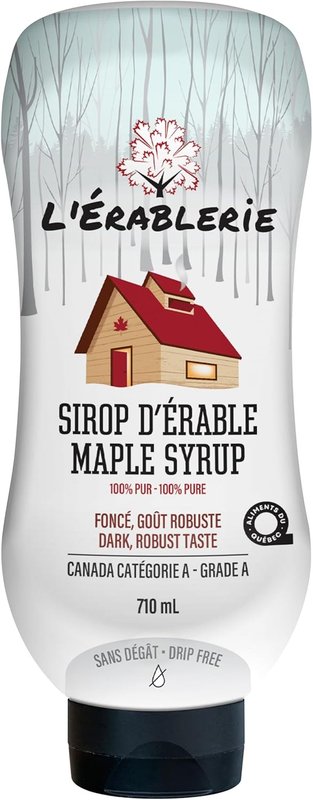 Pure Maple Syrup, 710ml - Dark Robust Flavour, Grade A - Ideal for Pancakes, Waffles or French Toast, Drizzled over Oatmeal, Yogurt or Ice Cream - No Added Sugars or Preservatives