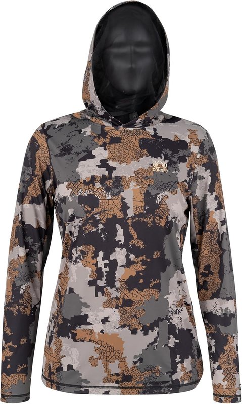 CONNEC Insects Protection Lt Breezecamo Hoodie for Women. Long Sleeve, Mosquito Net and Sun Protection. Hiking, Fishing, Hunting. OUTVISION X-Small