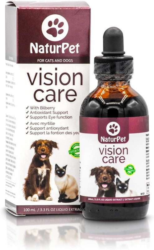 NaturPet Vision Care for Cats and Dogs | with Bilberry | Eye Support | Safe for Pets with Cataracts | 100mL Herbal Tincture