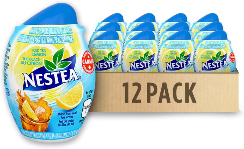 NESTEA Lemon Iced Tea Liquid Water Enhancer, 12 Bottles, 624 mL