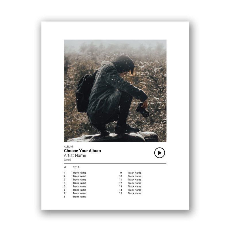 [SF Customizables] Personalized Album Song List Cover Music Player Print Wall Art