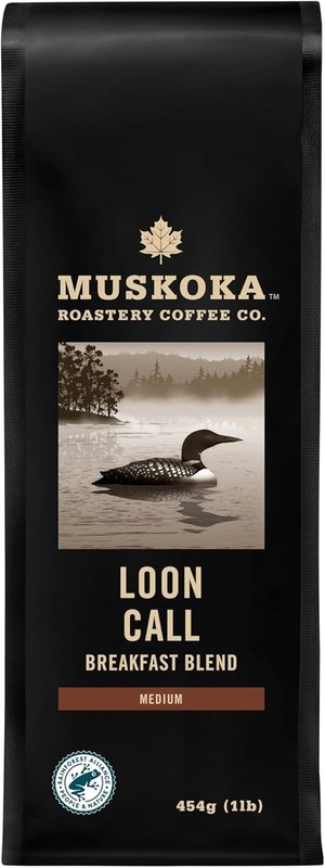 Muskoka Roastery Coffee, Loon Call Breakfast Blend, Medium Roast, Ground Coffee, 454g 454 g (Pack of 1)