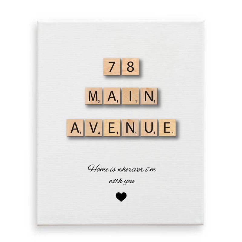 [SF Customizables] Personalized Scrabble Print Custom Home Address Housewarming Moving Tile Crossword Print Wall Art [Canvas Print]
