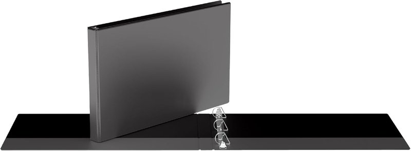 QuickFit 2 Inch, Ledger Binder 11" x 17" Landscape, Locking D-Ring, Black (94131) 2 Inch Black