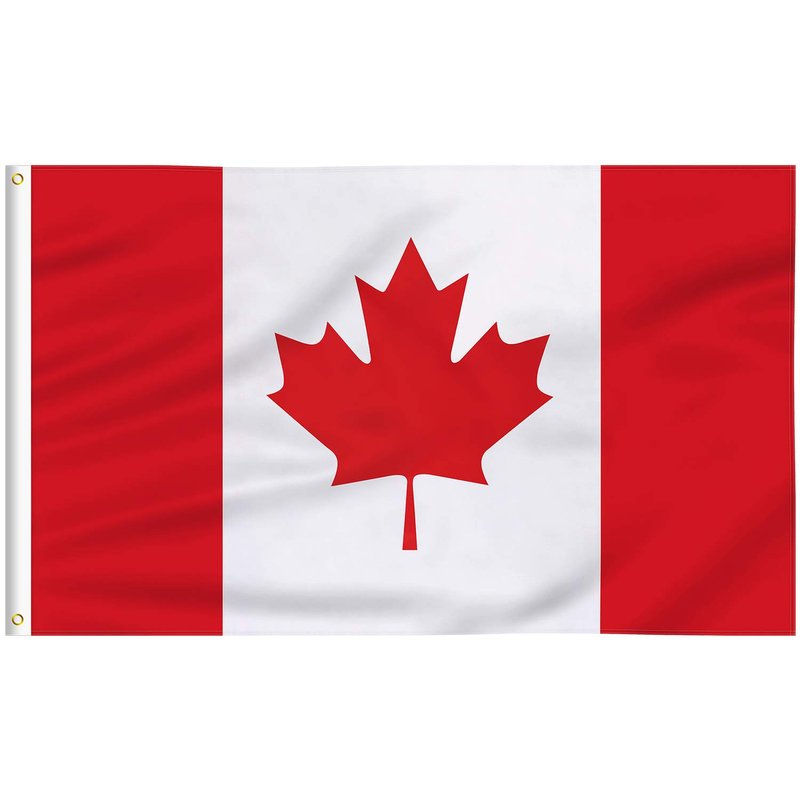 FLAGBURG Large Canada Flag 5x8 FT Large Heavy Duty Canadian Flag with Print Vivid Color and UV Fade Resistant for Canada Day Decorations Outdoors Indoors LightWeight Canada Flags with Brass Grommets