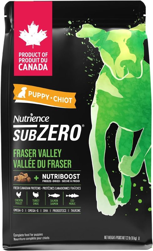Nutrience Grain Free Subzero Healthy Puppy Food, Canadian Fraser Valley Formula, 10 kg (22 lb)