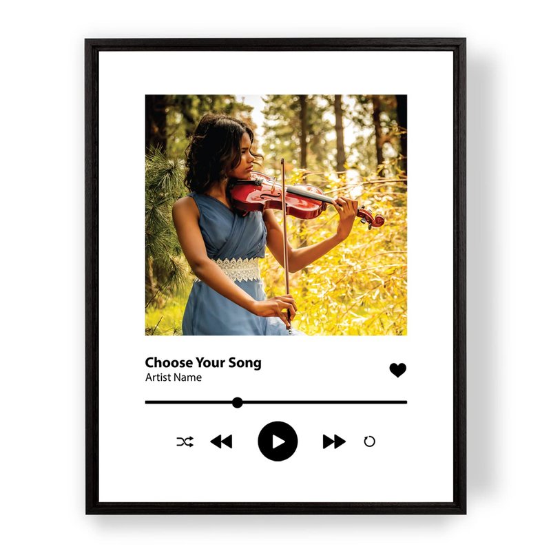 [SF Customizables] Choose Your Song Custom Music Poster Music Player Print Wall Art [Framed Poster]