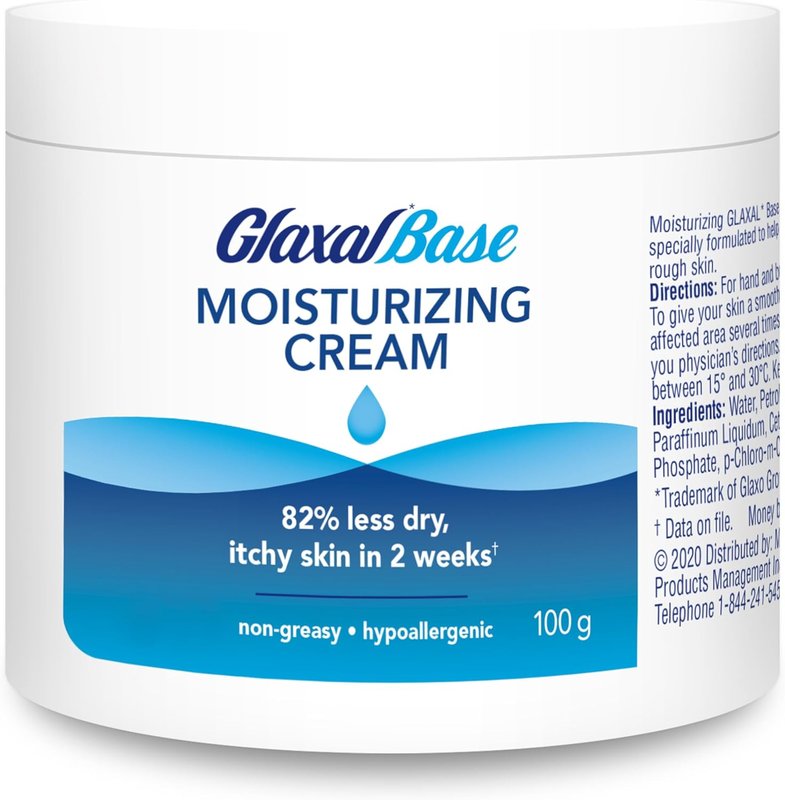 Glaxal Base Moisturizing Cream for relief from Itchy, Dry Skin, Hypoallergenic & Paraben-Free, 100g Unscented 100 g (Pack of 1)