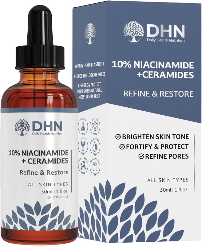 10% Niacinamide Serum + Vegan Ceramides & Hyaluronic Acid. Made in Canada
