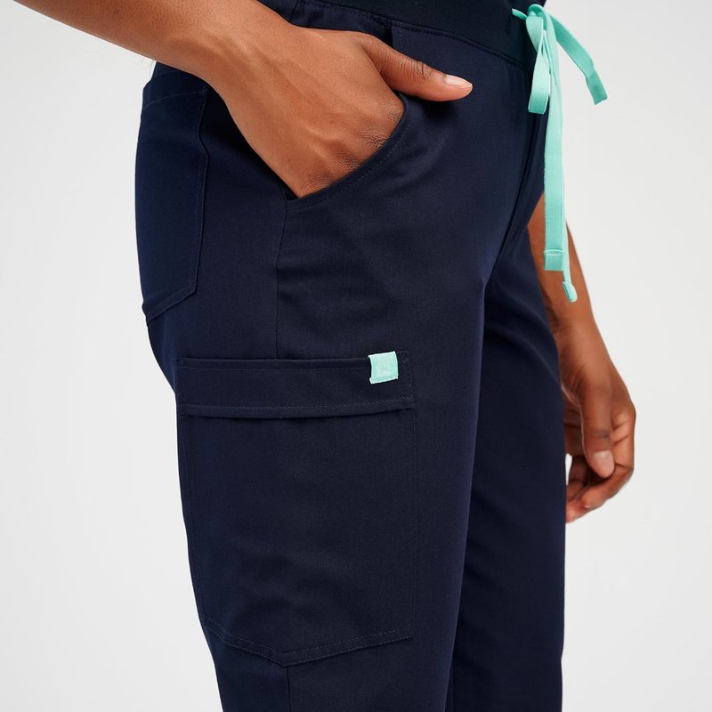 Garde-Malade Women's Jogger Scrub Pant | 5 Pocket | Made in Canada | 4-Way Stretch | Nursing Scrubs X-Large Bleu Nautique