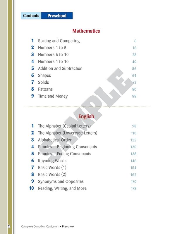 Complete Canadian Curriculum Preschool - Enriched Edition