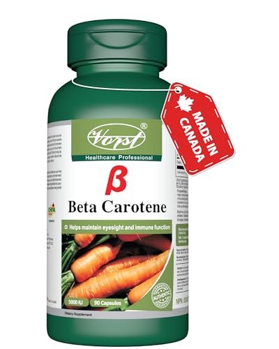 VORST Beta Carotene 5000 IU Vitamin A 90 Capsules | Supplement for Eyesight, Immune System, Brain, Tanning & Skin Health | Powder Pills | 1 Bottle