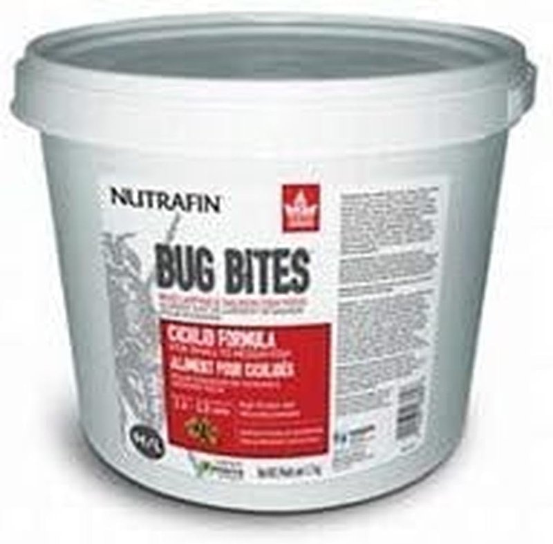 Nutrafin Bug Bites Cichlid Formula – Medium to Large Fish - 1.4-2.0 mm granules – 1.7 kg (3.7 lbs)