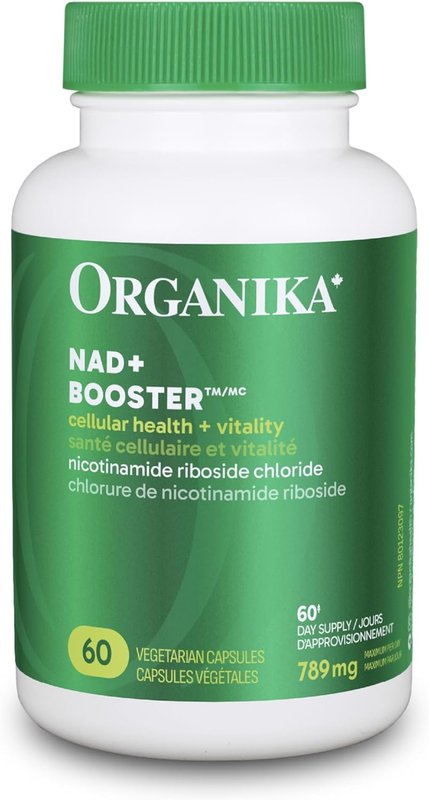 Organika Canadian-Made NAD+ Booster - NRC - for Energy Metabolism, Healthy Aging, Vitamin B3, and Cellular Health - 60vcaps, 60 Day Supply