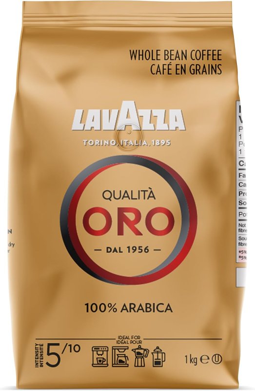 Oro Whole Bean Coffee Blend, Medium Roast, 1kg Bag (1 Pack) Oro 1 kg (Pack of 1)