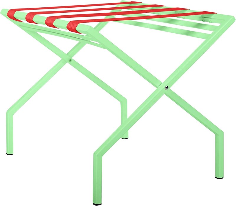 Innit Designs 11.16.08n Suba Nylon Strapped Luggage Stand, Red On Mint