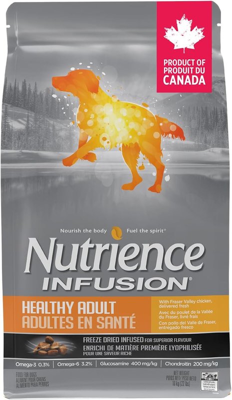 Nutrience Infusion Healthy Adult Dog Food, 10 kg (22 lbs), Freeze-Dried Canadian Chicken, Dry Dog Food, Nourriture Pour Chien, Manger Pour Chien 10 kg (Pack of 1)
