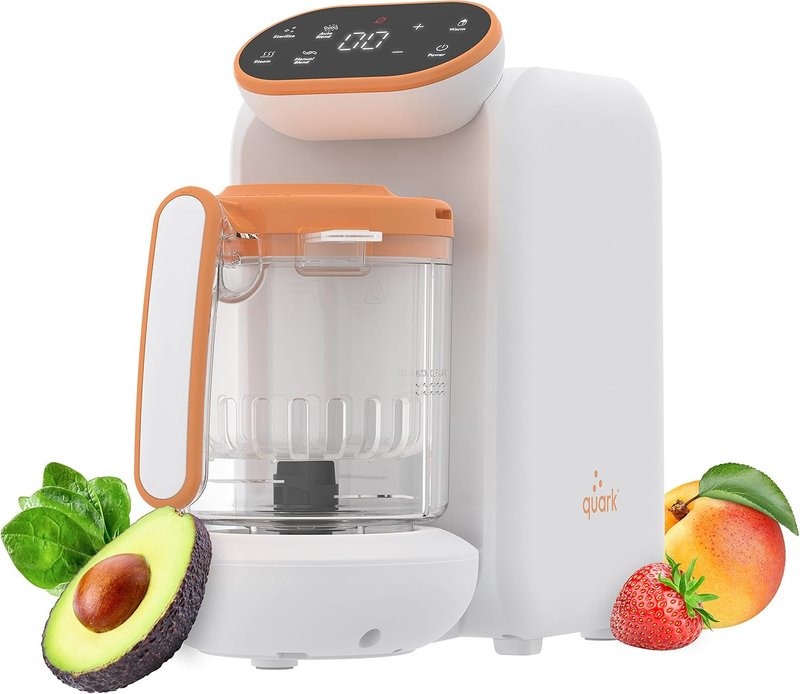 Quook 5-in-1 Baby Food Maker by Quark- Easy-to-Use Baby Food Processor - Baby Bottle Warmer, Steamer, Blender and Food Processor - Self Cleaning, Sterilizing & Dishwasher Safe - Baby-Safe Materials
