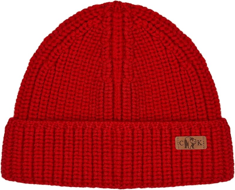 Canada Knitwear Merino Wool Toque Hats for Men Women Fisherman Winter Hat Classic Cuff Skull Cap Women's Canadian Touques Red