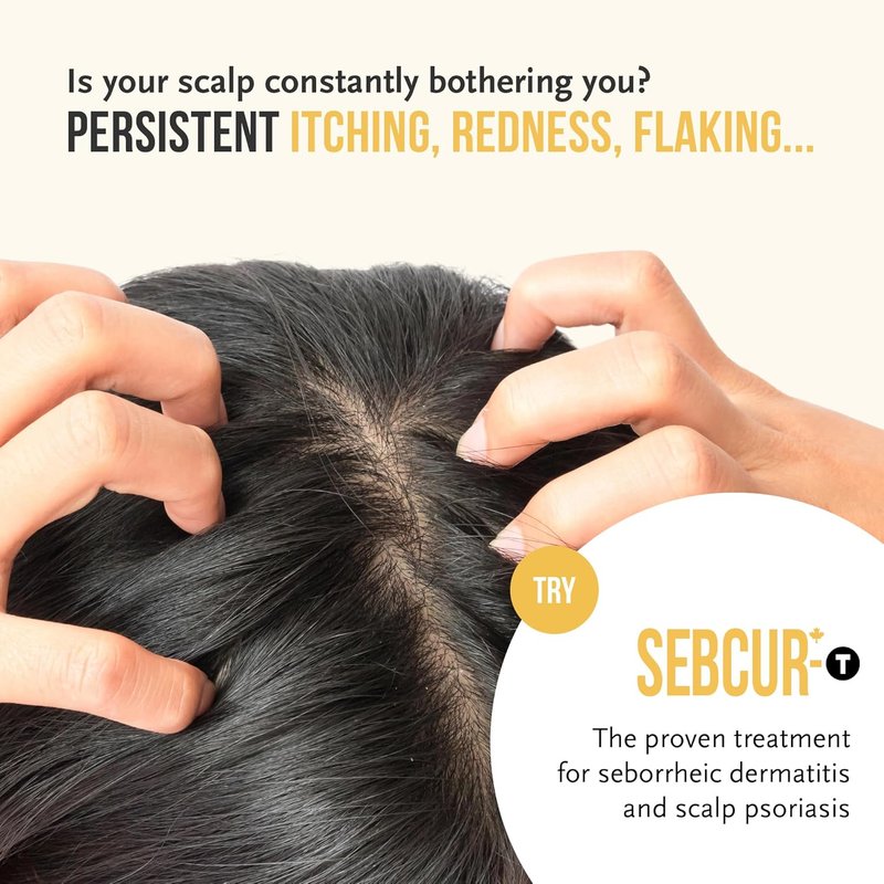 Sebcur T Coal Tar Shampoo - controls the itching, redness and scaling associated with stubborn seborrhea or psoriasis of the scalp 240ml