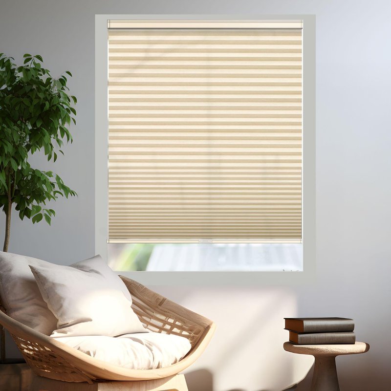 Select Blinds Canada Custom Cordless Light Filtering Honeycomb Cellular Shades – Proudly Made in Canada – Any Size 18-72” W x 48 or 72” H, 8 Colour Choices, Inside or Outside Mount (Beige)
