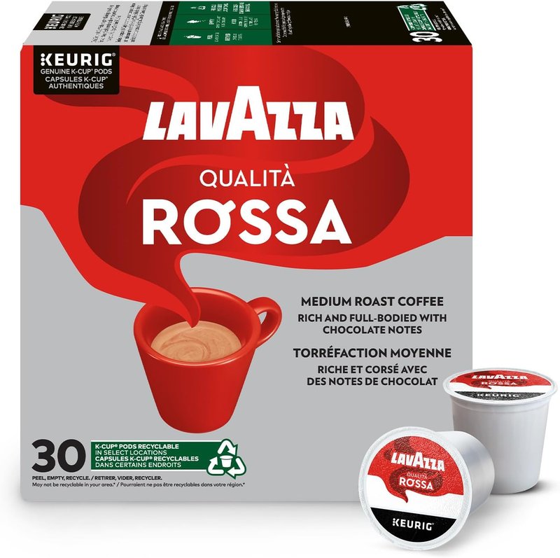 Lavazza Qualità Rossa Medium Roast K-Cup Coffee Pods, 30 Count For Keurig Coffee Makers Qualità Rossa 30 count (Pack of 1)