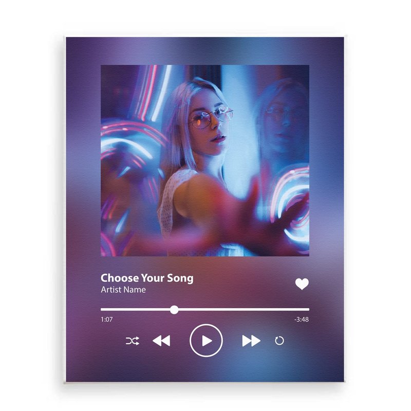 [SF Customizables] Spotify Personalized Album Cover Music Player Print Wall Art [Canvas Print]