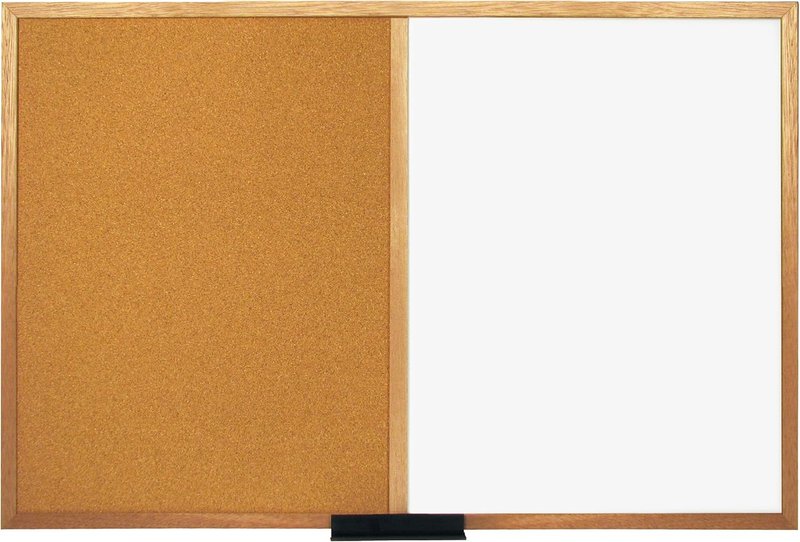 Quartet Economy Combination Dry-Erase/Cork Bulletin Board 3 X 2 Feet, Oak Frame, 3413878506