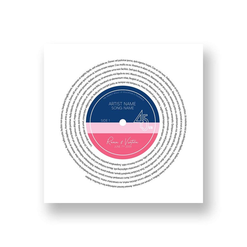 [SF Customizables] Personalized Vinyl Record Label Print Favorite Song Wall Art Any Song Lyrics Gift From Custom Song And Artist [Poster Print ONLY]