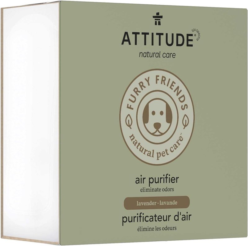 ATTITUDE Air Purifier with Activated Carbon Filter, Made in Canada, Plant- and Mineral-Based Ingredients, Traps Pet Odors and Pollutants, Vegan and Cruelty-Free, Lavender, 227 grams
