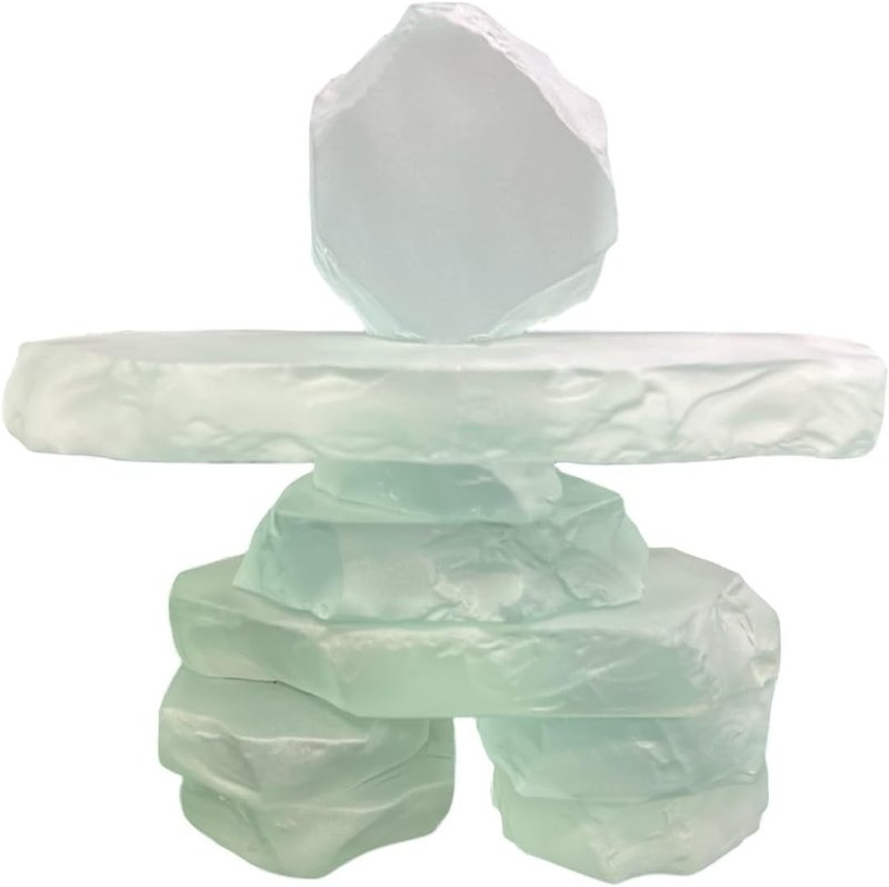 6" Frosted Glass Inukshuk