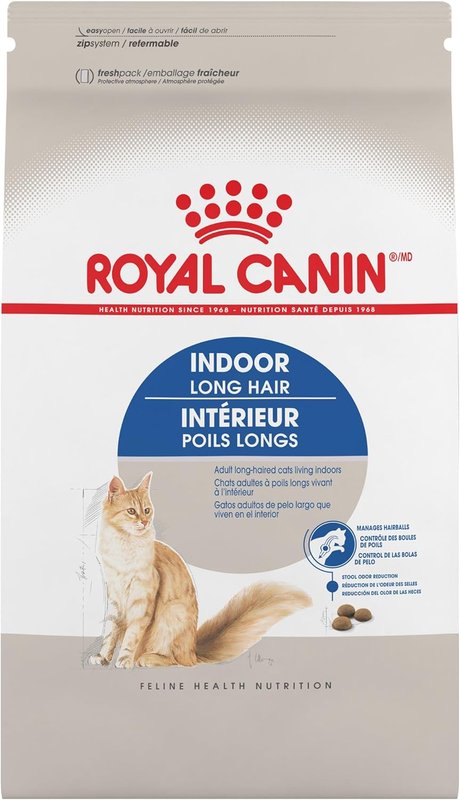Royal Canin Indoor Long Hair Adult Dry Cat Food, 6 lb bag 2.72 kg (Pack of 1)
