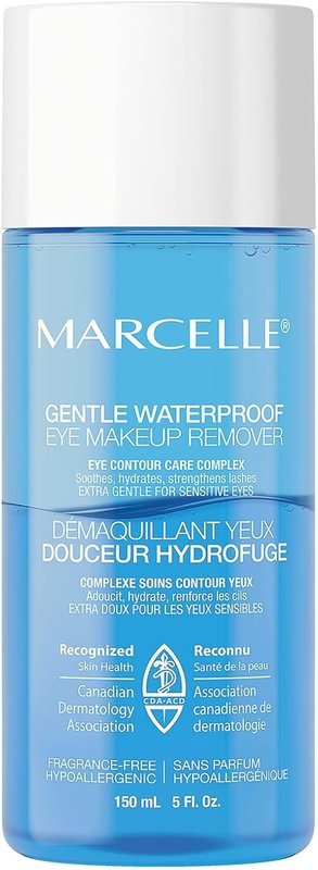 Marcelle Gentle Eye Makeup Remover Lotion, Waterproof Makeup Removal, with Eye Contour Care Complex, for Sensitive Eyes, Hypoallergenic, Fragrance-Free, Cruelty-Free, Paraben-Free, 150 mL