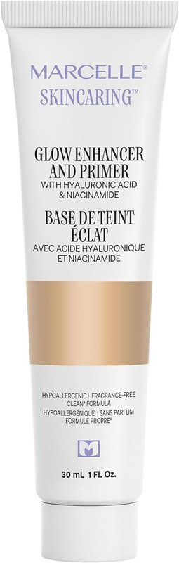 Marcelle Skincaring Glow Enhancer and Primer, Illuminating & Hydrating, Vegan, Cruelty-Free, Hypoallergenic, Paraben-Free, Fragrance-Free, Mineral Oil-Free, 30 mL