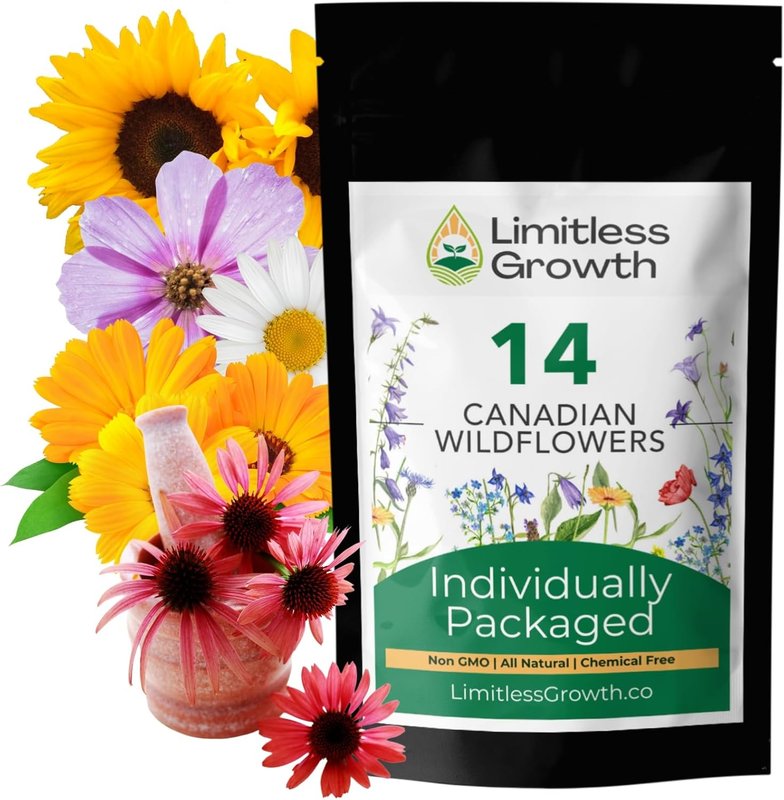 Canadian Flower Seed Pack | 14 Varieties | Seeds for Planting Canada – Easy to Grow, Colourful Flowers for Garden, Bee Friendly, Perfect for Canadian Climate Gardens 14 - Canadian Flower Varieties
