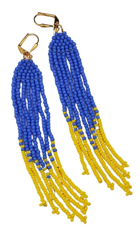 Ukrainian Flag Beadwoven Earrings ~ Fundraising Jewelry to Support Ukraine ~ Summer Jewelry with Meaning ~ In Clip On, Dangle or Stud Style