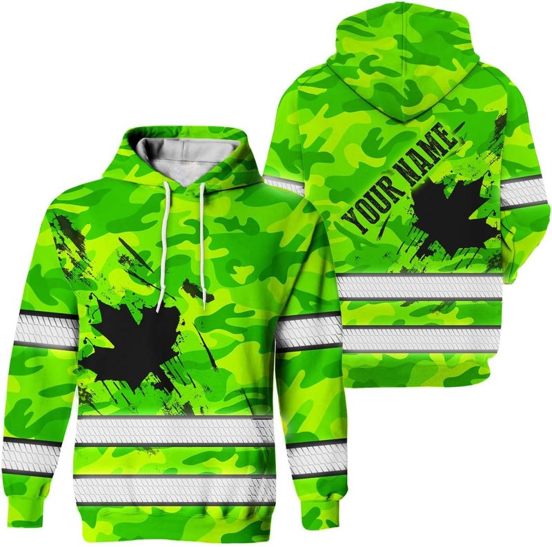 HiVis Custom Company Uniform High Visibility Shirt for Men Hi Vis Shirt Men Reflective Shirt Safety Workwear for Canadian Small Camo Hoodie 02
