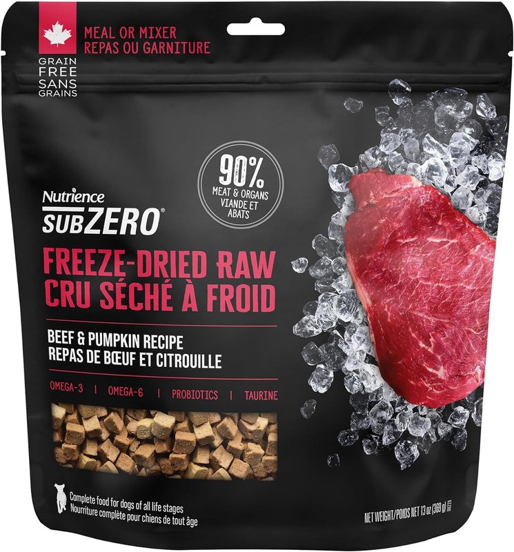 Nutrience Subzero Freeze-Dried Raw Dog Food - Beef & Pumpkin Recipe - 369 g (13 oz) Beef & Pumpkin 369 g (Pack of 1)